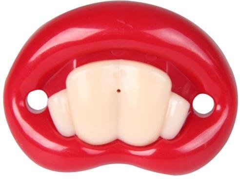 Fashions Korea Silikon Schnuller für Neugeborene in Rot mit Lippenform - Bild 1