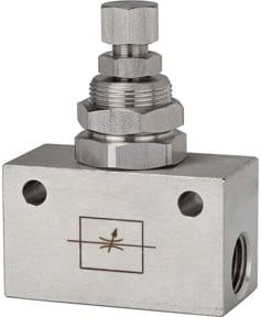Riegler Drosselventil in Blockform aus Edelstahl 1.4404, Farbe Silber, G 1/4, PN max. 10 bar - Bild 1