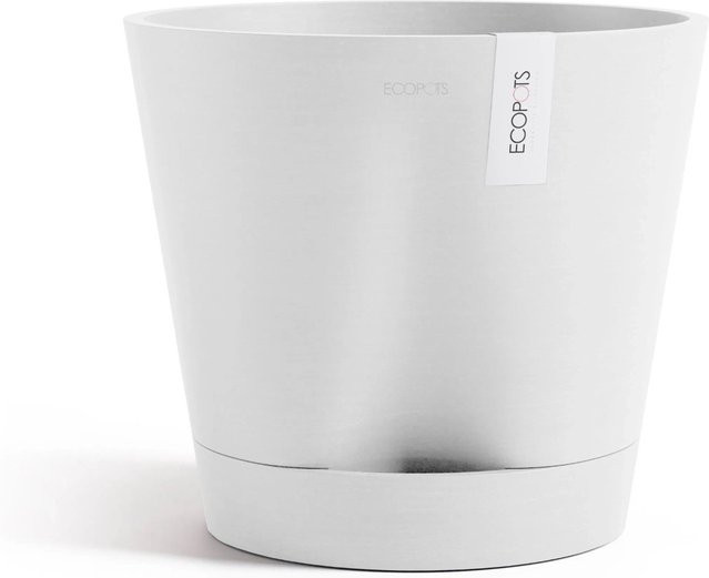 Ecopots Pflanztopf Venice 2 in Weiß aus recyceltem Kunststoff, rund, Durchmesser: 30 cm, Höhe: 26,3 cm - Bild 1