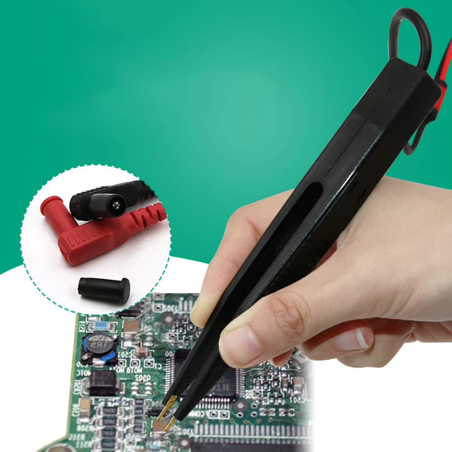 Chip Test Clip Multimeter Sonde und Pinzette für SMD Kapazität und Induktivität, Kunststoff Zubehör in Schwarz - Bild 7