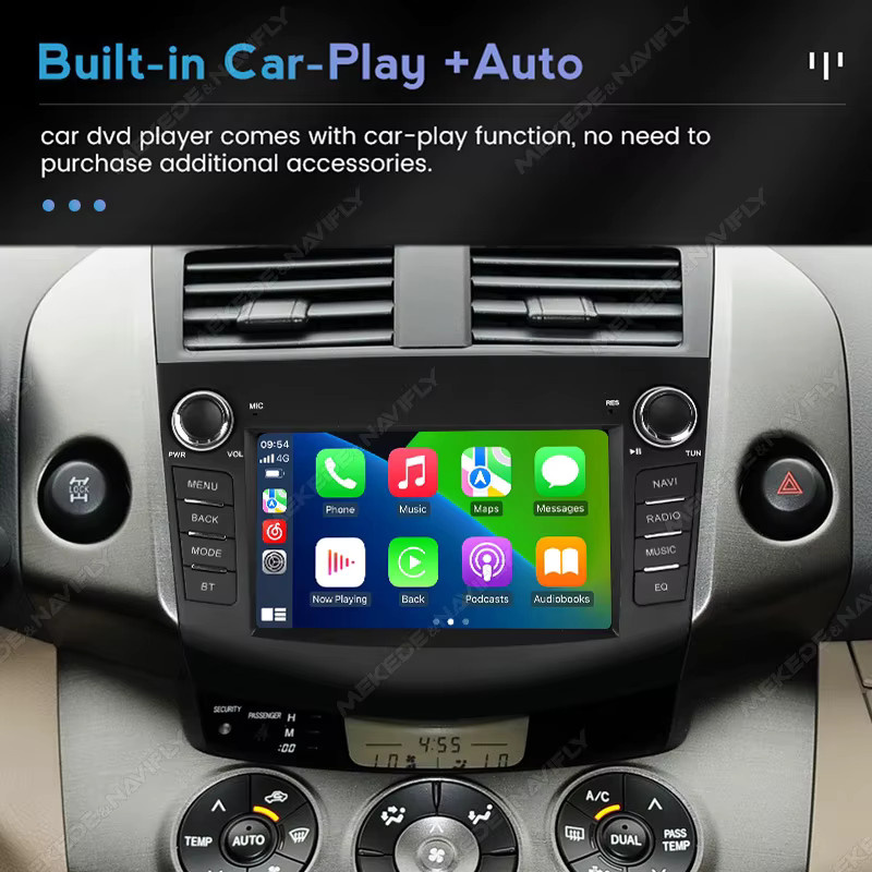 STRONGNAVI Carplay+ Multimedia Autoradio mit 7 Zoll Display für Toyota RAV4 2006-2012, GPS-Navigation, FM Audio, 2 Din Stereo-Headunit, Schwarz - Bild 5