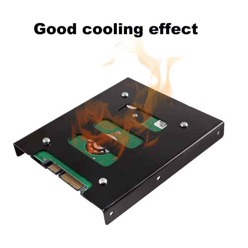 OUYUANSU Festplattenadapter Montagehalterung für 2,5 Zoll auf 3,5 Zoll SSD und HDD in Schwarz - Bild 4