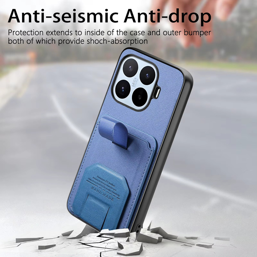 Luxuriöse PU-Leder Handyhülle mit Kartenhalter und Standfunktion für Xiaomi 17T Pro 5G, Xiaomi 17T, Mi 15T und 15T Pro in Schwarz - Bild 3