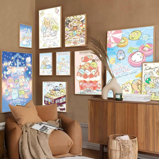 Sumikko Gurashi Vintage Poster von Potdemiel in Multicolor für deine Wohnkultur - Bild 1