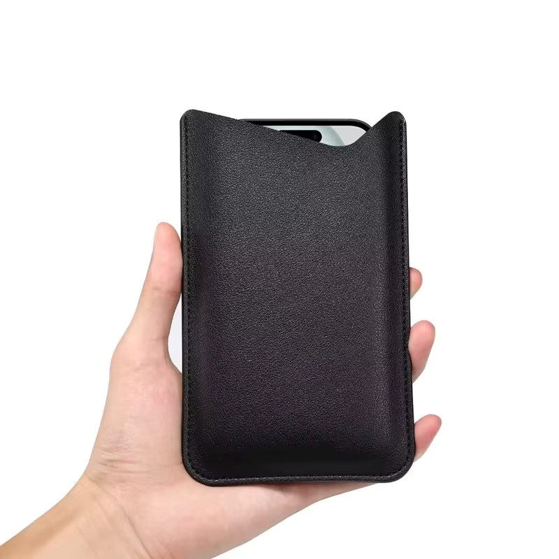 FaLi Qisubao Universelle Handytasche aus PU-Leder und Stoff für iPhone, Samsung, Xiaomi und Huawei in Schwarz oder Braun - Bild 4