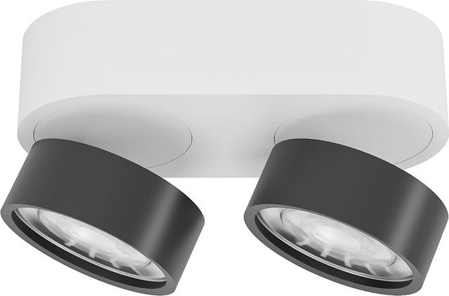 LUX-IT Swing 75 Round LED-Deckenstrahler 2-flammig, Weiß und Schwarz, dimmbar mit dim2warm (1800K - 3000K) - Bild 1
