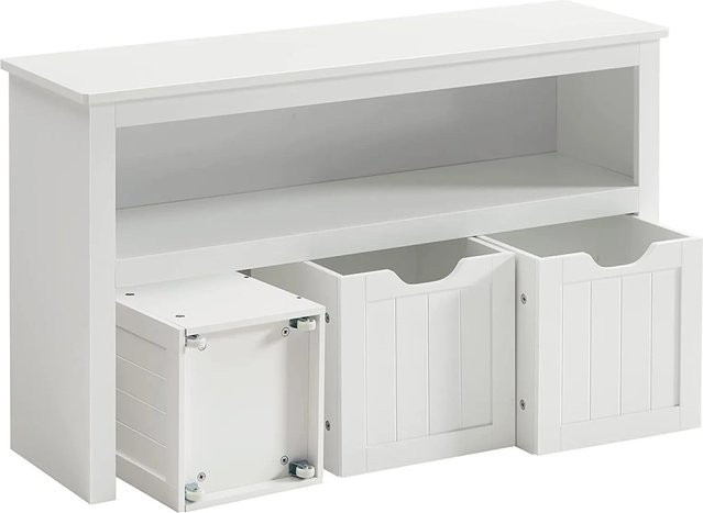 Vasagle Spielzeugschrank mit Rollen in Weiß, B/T/H: 102 x 30 x 60 cm - Bild 1