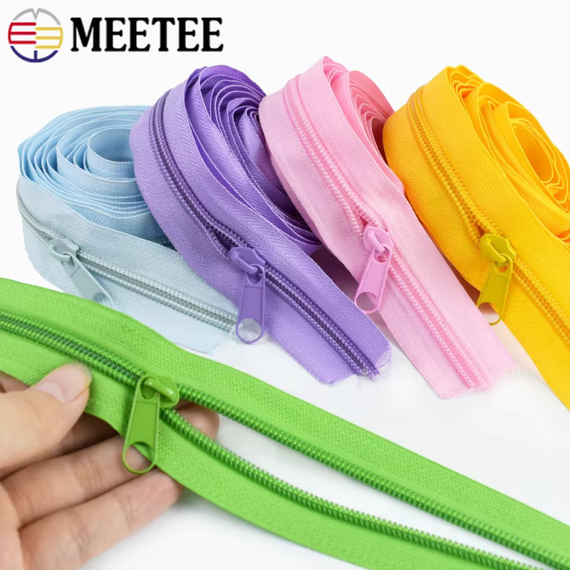 Meetee Reparatur-Set mit farbigen Nylon-Reißverschlüssen und Reißverschlussgleitern für Kleidung und Taschen - Bild 2