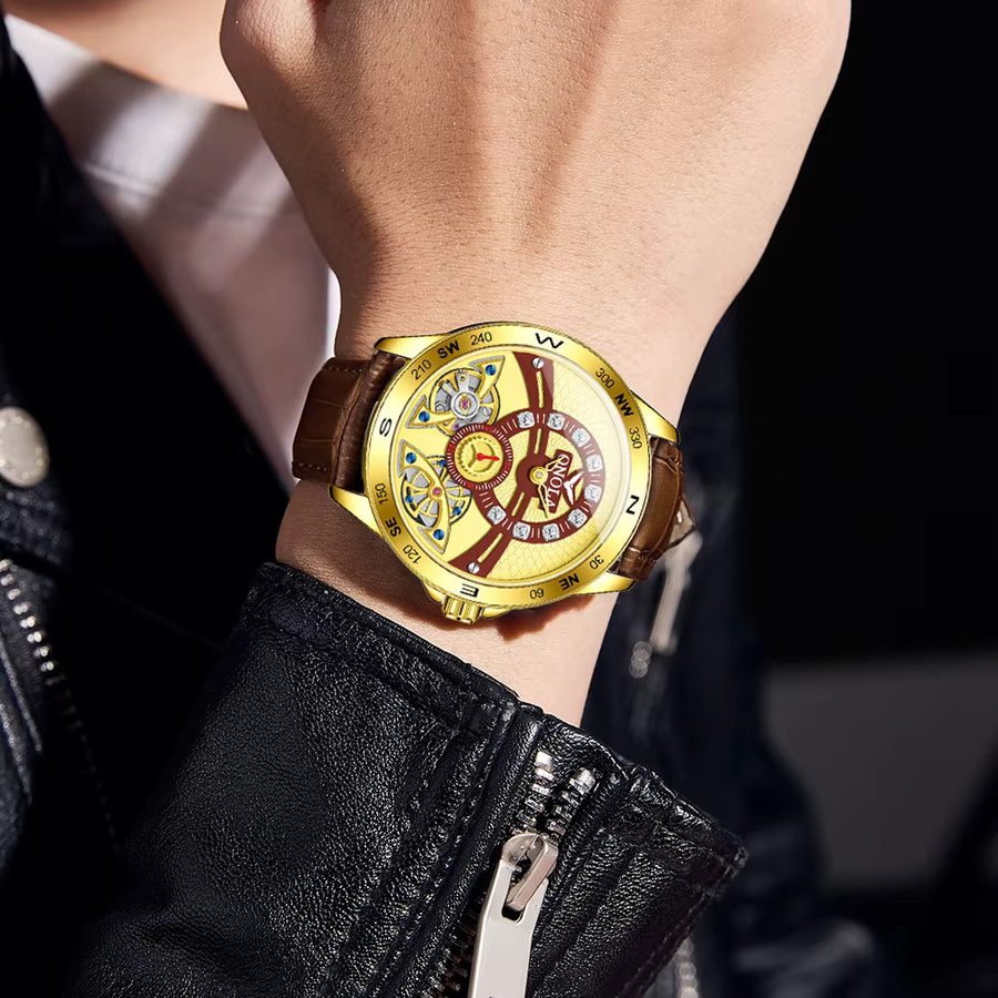 ONOLA Armbanduhr Automatik, Leder, Herren - Bild 2