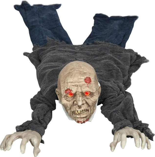 HOMCOM Halloween-Dekoration Zombie Untoter mit rot leuchtenden Augen und Heul-Geräusch, Höhe: 140 cm - Bild 1