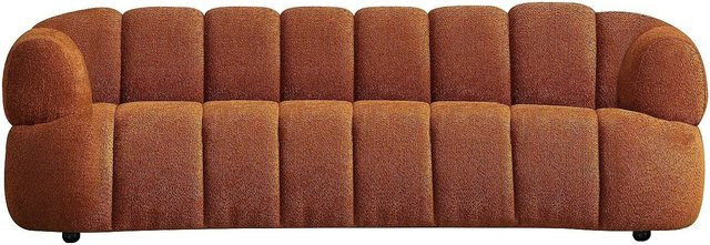 Coliani Sofa in Terracotta mit Bouclé-Stoff und gestepptem Effekt, Breite: 227 cm - Bild 1