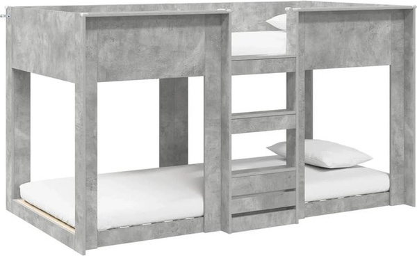 vidaXL Etagenbett für Kinder in Betongrau aus Holzwerkstoff B/T/H: 100 x 200 x 119 cm