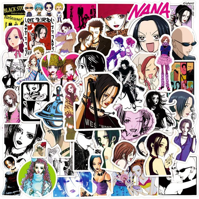 50 Stück Anime NANA Aufkleber im Retro-Stil für Laptop, Scrapbook und Handy, Mehrfarbig - Bild 1