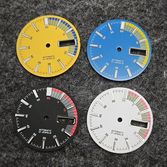 Zifferblatt für NH36/4R36 Uhrwerk, grün leuchtend, 28,5 mm, Unisex - Bild 1