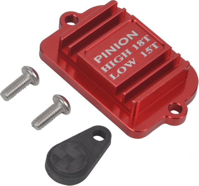 Tamiya Aluminium-Getriebeabdeckung, Metall, Grau, Rot, Zubehör - Bild 1