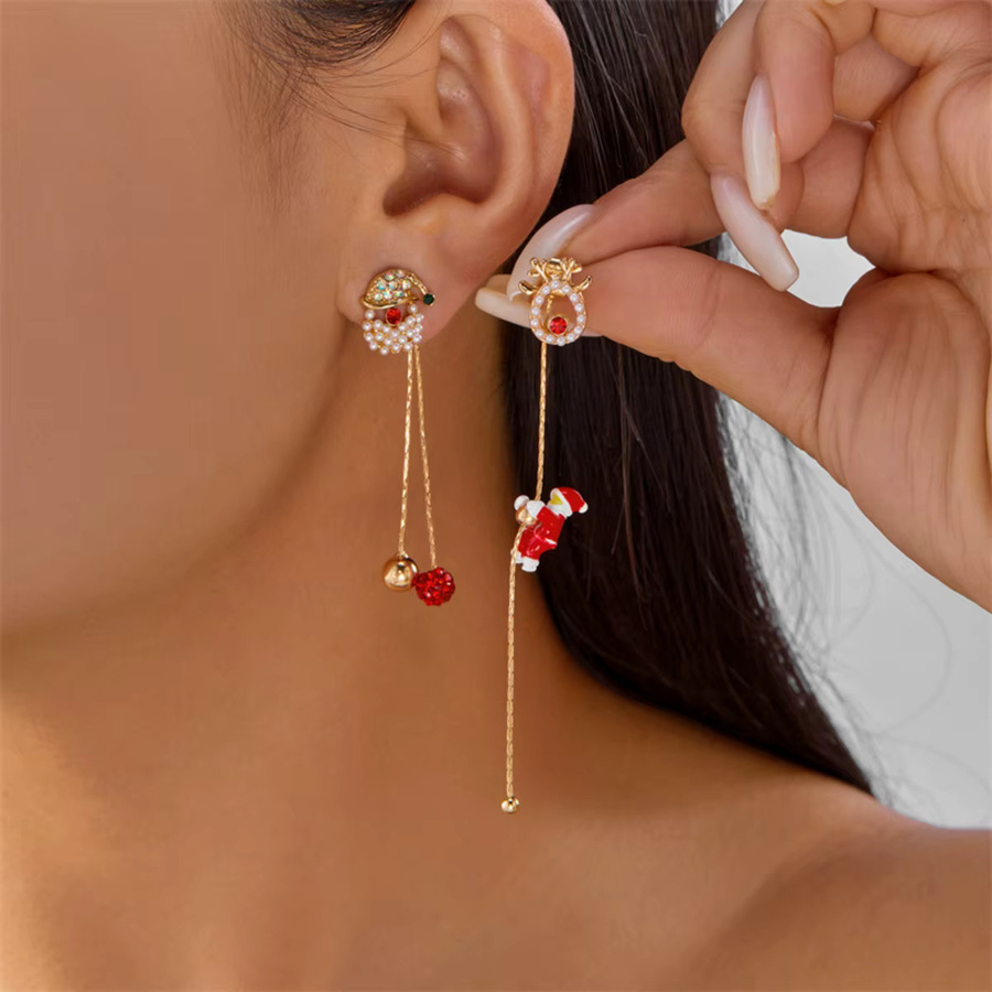Rinhoo Tropfenohrringe, Messing, Gold, Unisex - Bild 2