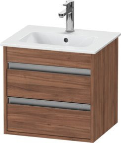 Duravit Waschtischunterschrank Ketho Compact in Nussbaum Natur, wandhängend, 2 Schubladen, B/T/H: 50 x 41,2 x 48 cm - Bild 1