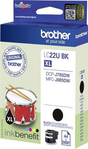 Brother Original Druckerpatrone LC-22U BK Schwarz für Inkjet-Drucker DCP-J785DW und MFC-J985DW - Bild 1
