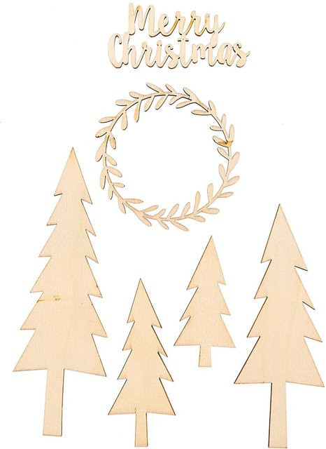 Rico Design Holzdeko-Set Wald für XL-Dekohaube in Naturfarbig für Advent und Weihnachten - Bild 1