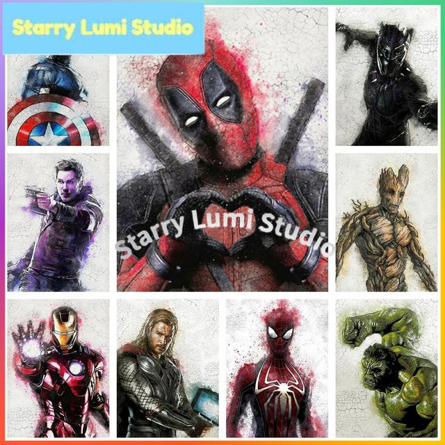 Marvel Avengers Deadpool Diamond Painting 5D DIY Set Multicolour B: 30,0 cm, H: 20,0 cm - Bild 1