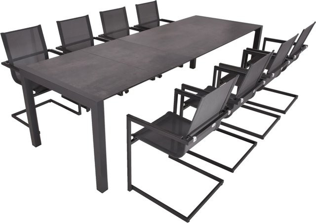 Garden Pleasure Gartenmöbel-Set Sophia 9-teilig Anthrazit mit ausziehbarer Aluminiumtischgruppe - Bild 1