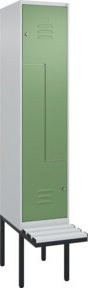 C+P Z-Spind Classic PLUS Sitzbank mit 2 Fächern und Zylinderschloss, B/T/H: 212,0 x 40,0 x 81,5 cm - Bild 1