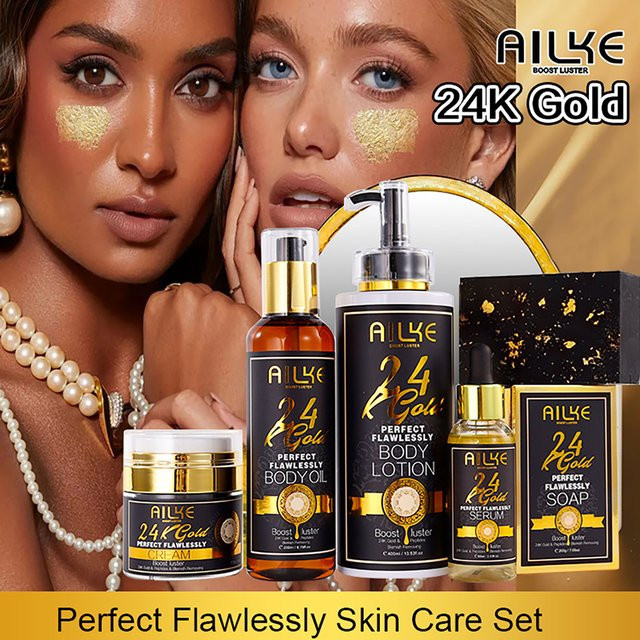 AILKE 24k Gold Whitening Gesichtspflege-Öl mit Hyaluronsäure, Unisex - Bild 1