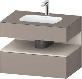 Duravit Qatego Einbauwaschtisch-Möbel-Set in Tau/Beige, B/T/H: 80 x 55 x 60 cm - Bild 1