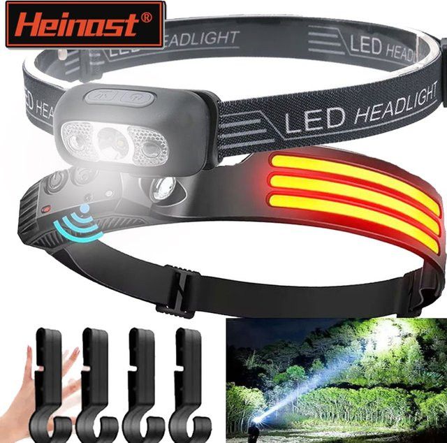 Heinast LED Sensor Kopf Lampe mit Induktion und wiederaufladbarer Batterie für Outdoor Camping Angeln und Reiten - Bild 1