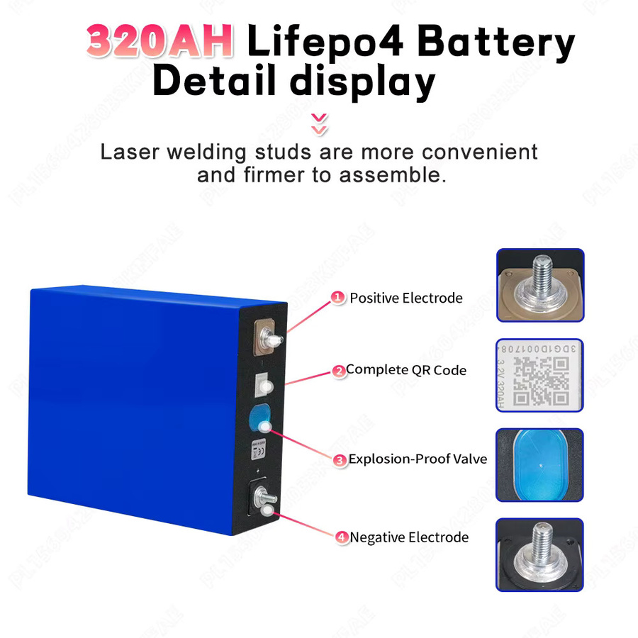PWOD LiFePO4-Batterie 320Ah 3,2V Klasse A Lithium-Eisenphosphat-Zelle für Heimenergiespeicher - Bild 3