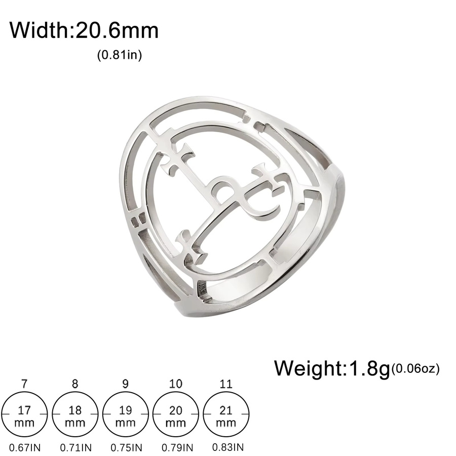 LIKGREAT Ring, Edelstahl, Vintage, Silber, Unisex - Bild 3