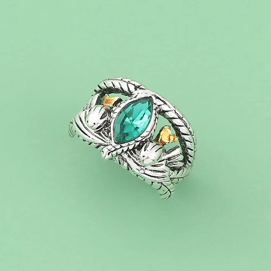 Barahir Ring, Silber, grüner Kristall, Herren - Bild 2