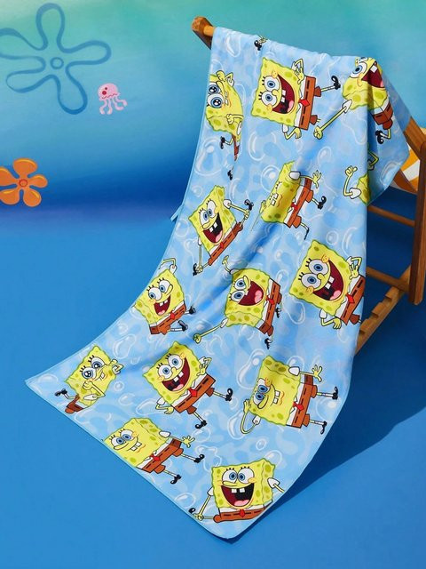 Potdemiel SpongeBob Schwammkopf Badetuch und Strandtuch mit Cartoon-Muster in Multicolour - Bild 1