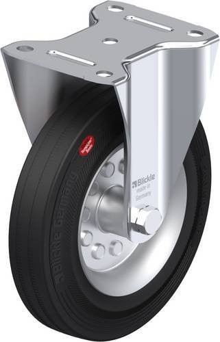 Blickle B-VEHI 200R Bockrolle aus verzinktem Stahl mit 200 mm Rad-Durchmesser und 180 kg Tragfähigkeit in Schwarz und Grau - Bild 1