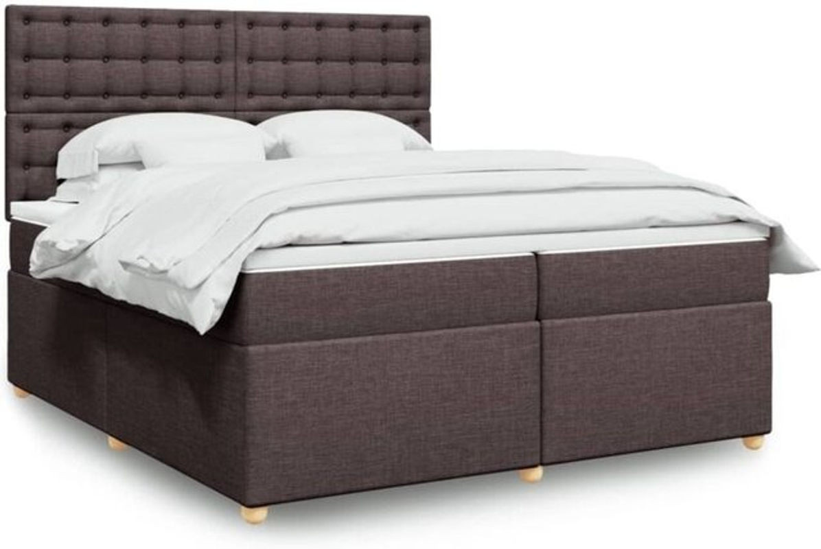 Vidaxl Boxspringbett mit Matratze aus Stoff in Braun, B/T/H: 200 x 200 x 200 cm - Bild 1