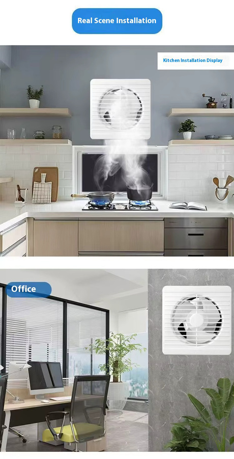 QiufengCheng Wandventilator Abluftventilator für Badezimmer und Küche, Weiß, 220 V - Bild 4