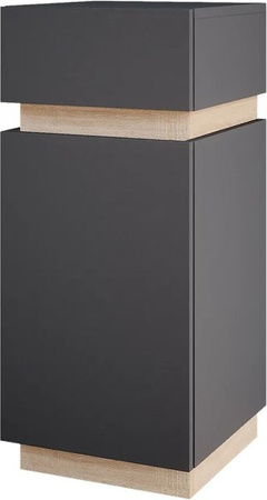 Vicco Midischrank Gloria in Anthrazit und Beige mit Tür und Schublade, B/T/H: 33,0 x 15,01 x 75,5 cm