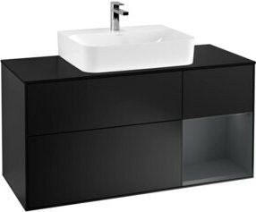 V&B Waschtischunterschrank Finion in Schwarz lackiert, Breite: 120 cm, Tiefe: 50,1 cm, Höhe: 50,1 cm - Bild 1