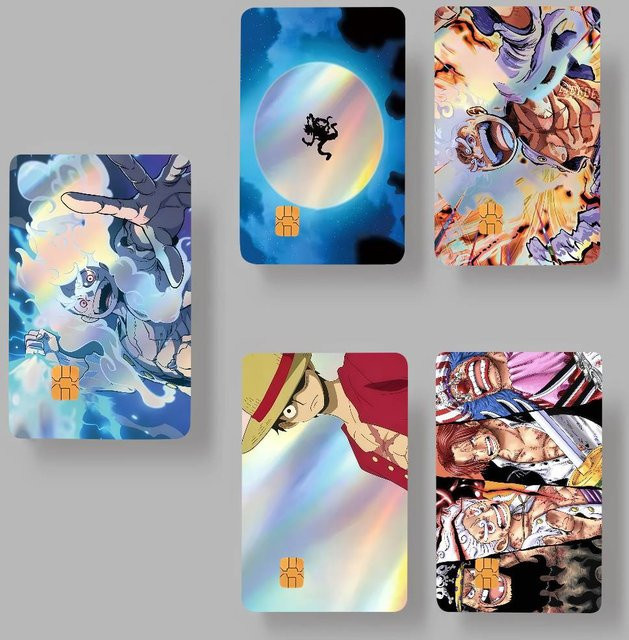 ONE PIECE Luffy Kreditkarten-Aufkleber als Leinwanddruck in Gelb und Multicolour für deine Manga-Dekoration - Bild 1