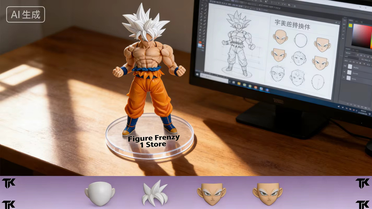 Bandai Dragon Ball Ultra Instinct Son Goku Custom Headsculpt Set, Actionfiguren, ab 14 Jahren - Bild 3