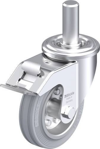 Blickle LEZ-VE 100R-FI-SG Stahlblech-Lenkrolle in Silber, Rad-Durchmesser: 100 mm, Tragfähigkeit: 70 kg - Bild 1