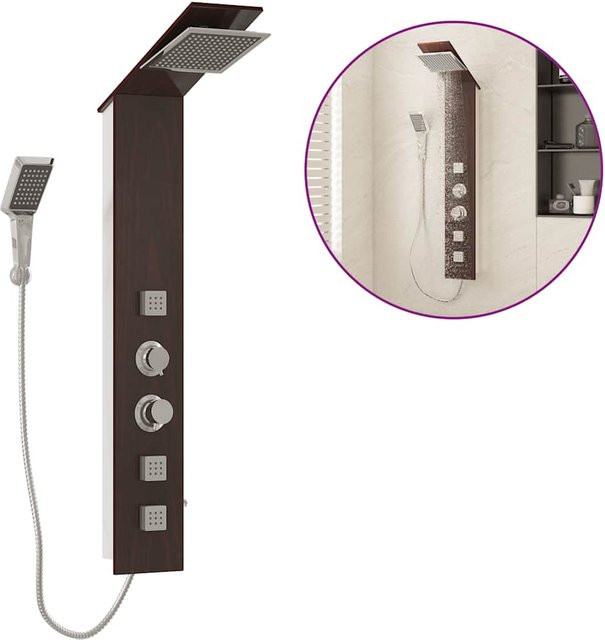Duschpaneelsystem VD Home Furnishing aus Glas in Braun mit Regendusche und Handbrause inklusive Massagefunktion - Bild 1