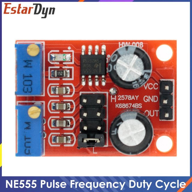 Estardyn NE555 Modul zur Einstellung von Impulsfrequenz und Einschaltzyklus als Signalgenerator für Quadrat- und Rechteckwellen und Schrittmotortreiber in Rot - Bild 1