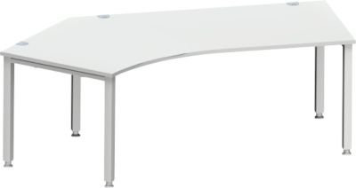 Schäfer Shop Genius Winkelschreibtisch MODENA FLEX 135 Grad, Ansatz links, 4-Fuß-Quadratrohr, Farbe: lichtgrau, Breite: 216,5 cm - Bild 1