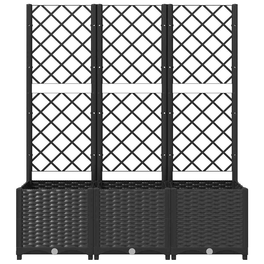 vidaXL Hochbeet Garten-Pflanzgefäß mit Spalier in Schwarz aus Polypropylen, B/T/H: 120 x 40 x 136 cm - Bild 4