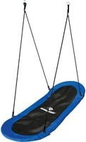 Nestschaukel Oval von Schildkröt in Blau/Schwarz mit Kunststoffnetz, Stahlrohren und PE-Seilen - Bild 1