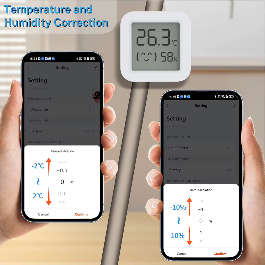Tuya Smart Zigbee Temperatur- und Feuchtigkeitssensor mit LCD-Digitalanzeige in Weiß, Thermometer und Hygrometer für SmartLife und Bluetooth-Kompatibilität - Bild 4