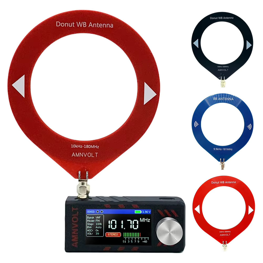 ALLOYSEED Donut-WB-Antenne mit Konverter für MW/SW, 10 kHz-180 MHz, Schwarz - Bild 3