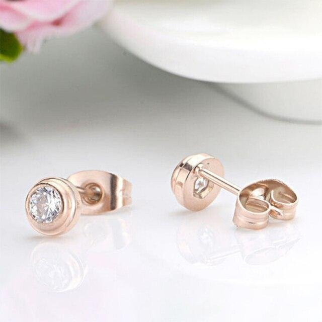 Ohrstecker Love, Edelstahl, Roségold, Kristall, Damen - Bild 1