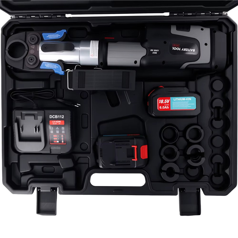 Podofo 18V Akku-Hydraulik-Rohrcrimpzange mit Bürstenmotor und 5 Pressbacken für TH16/20/25/26/32mm in Schwarz für Kupferrohrfittings und Mehrschicht-PEX-Rohre - Bild 7